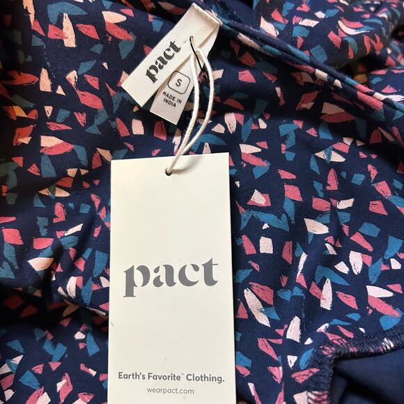 Pact Organic Blue Cotton Dress Size Small Small Fit Flare Pockets Sustainable - Picture 7 of 8